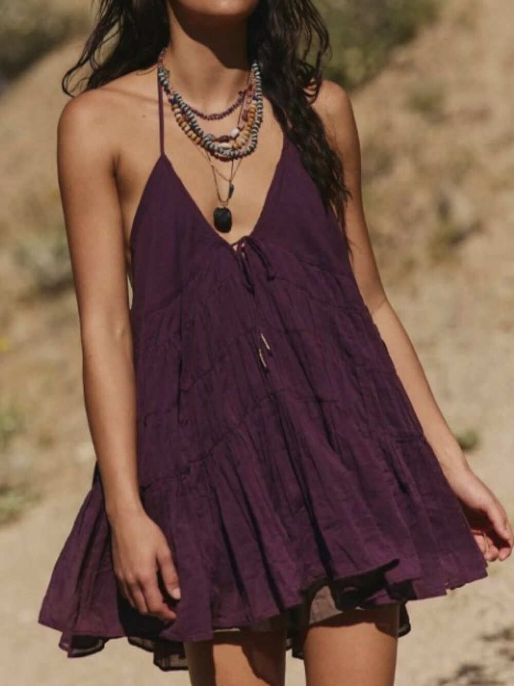 Free People Free-Est Zina Cotton Tunic Women's Dress Tiered Cotton M 289655